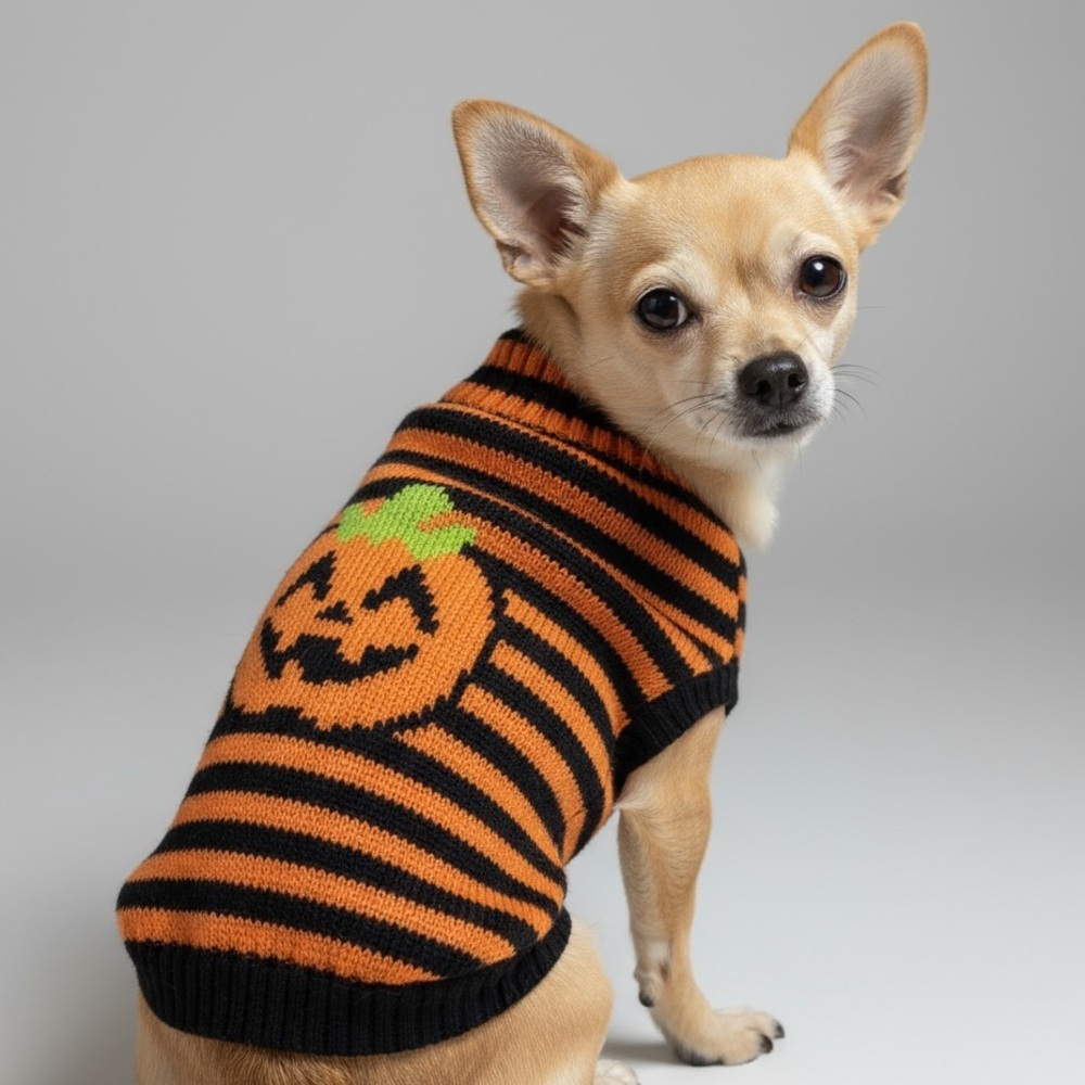 Striped Pumpkin Knit Dog Sweater Simply Dog